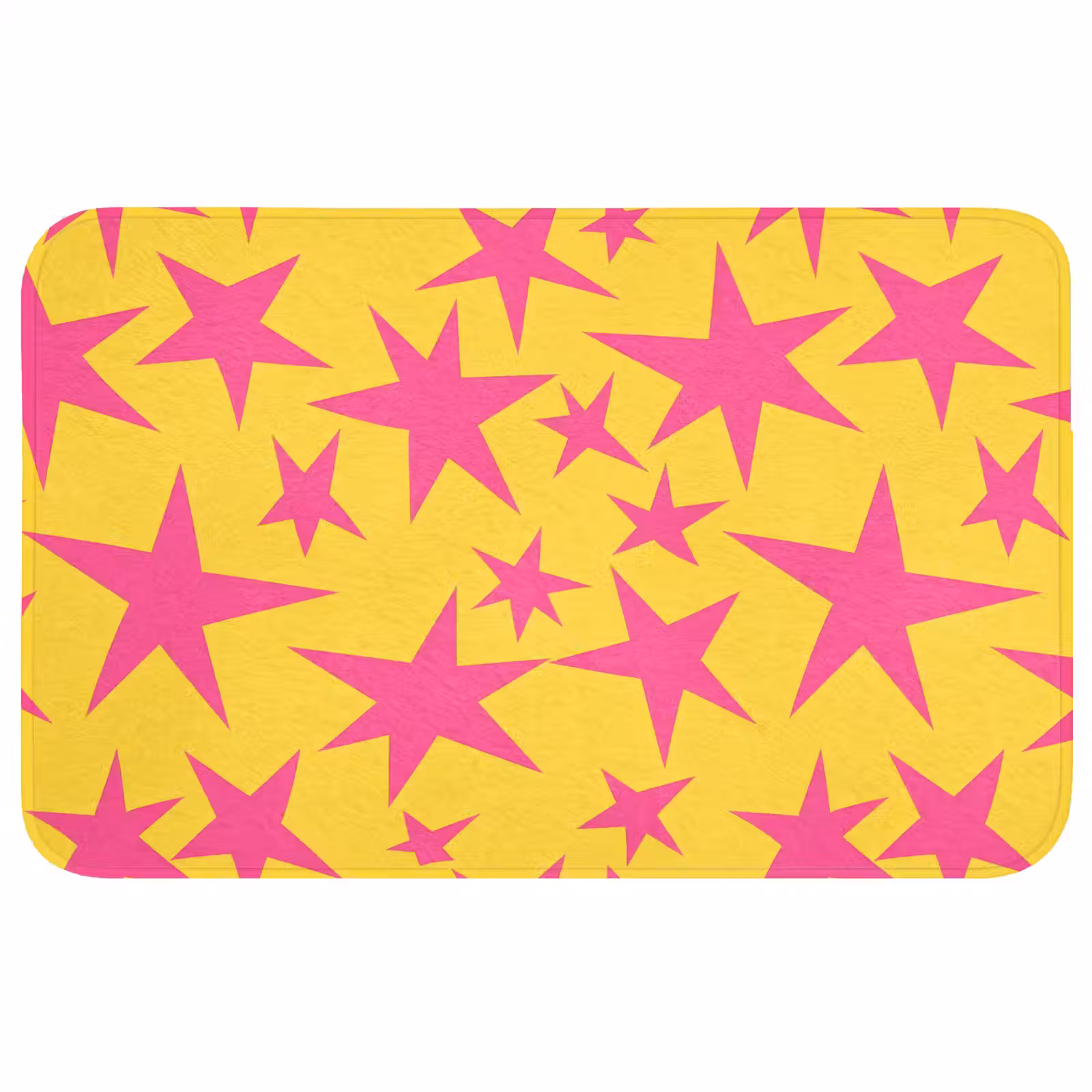 Badmat - Sterren - Patroon - Roze - Geel — 1