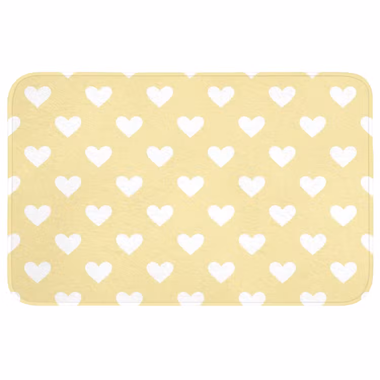 Badmat - Hartjes - Patroon - Geel — 1