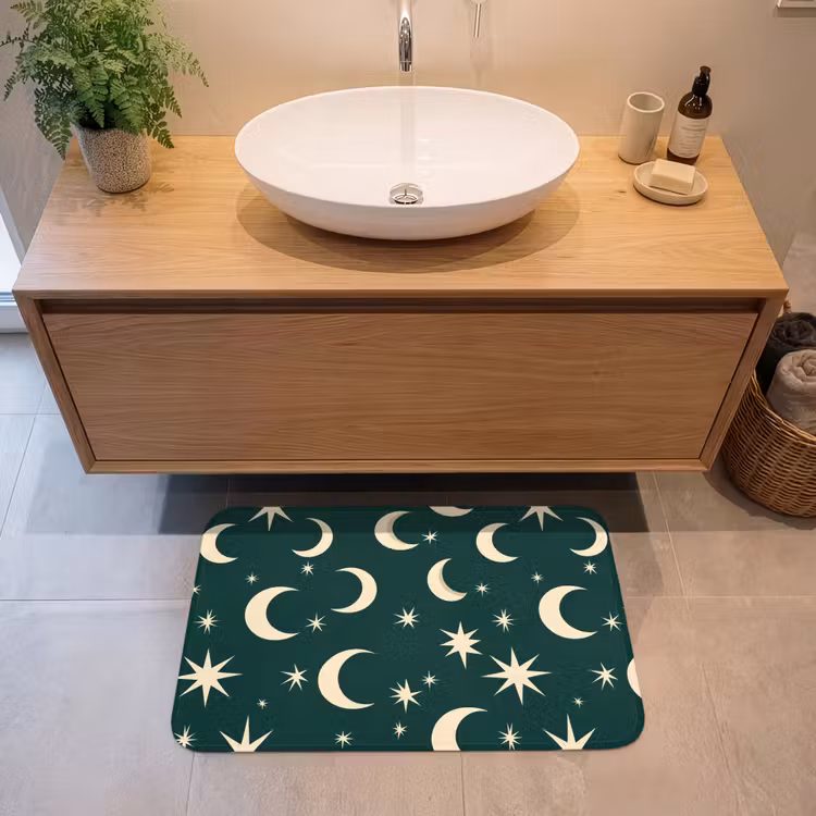 Badmat - Manen - Sterren - Groen — 2