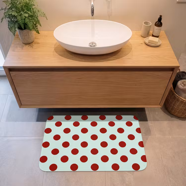 Badmat - Polka - Dots - Rood — 2