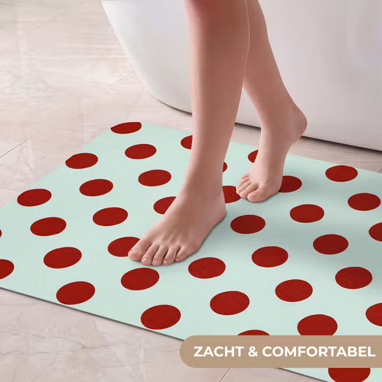 Badmat - Polka - Dots - Rood — 5