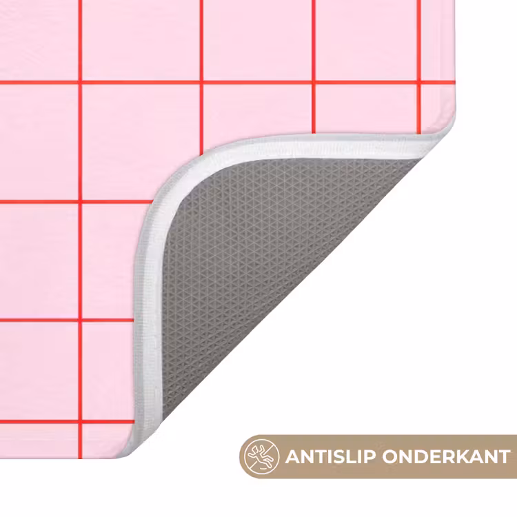 Badmat - Raster - Patroon - Roze — 3