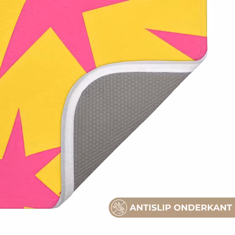 Badmat - Sterren - Patroon - Roze - Geel — 3