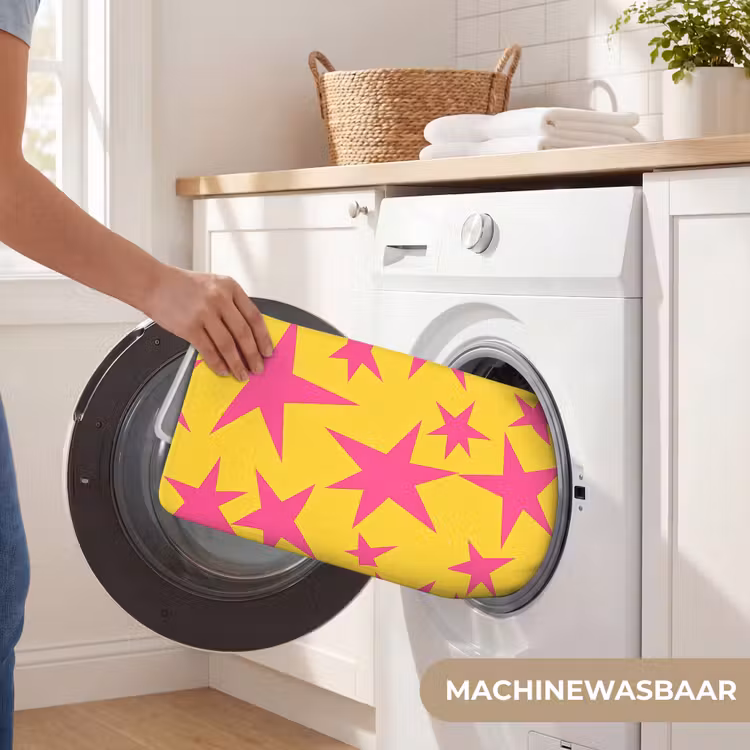 Badmat - Sterren - Patroon - Roze - Geel — 7