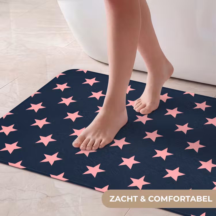 Badmat - Patroon - Sterren - Roze — 5