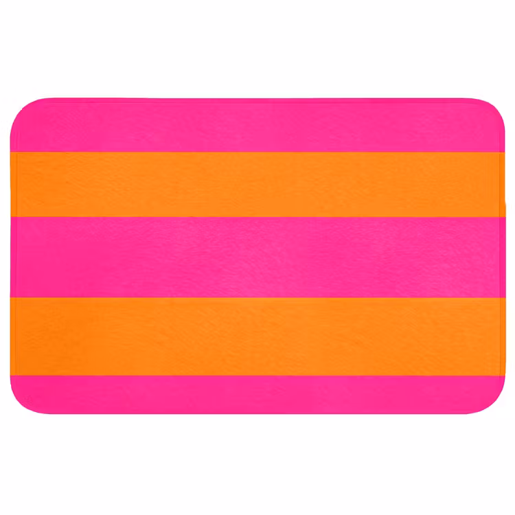 Badmat - Strepen - Horizontaal - Roze — 1