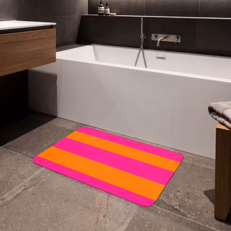 Badmat - Strepen - Horizontaal - Roze — 4