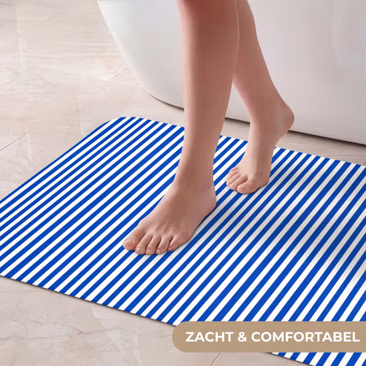 Badmat - Klassiek - Strepen - Blauw — 5