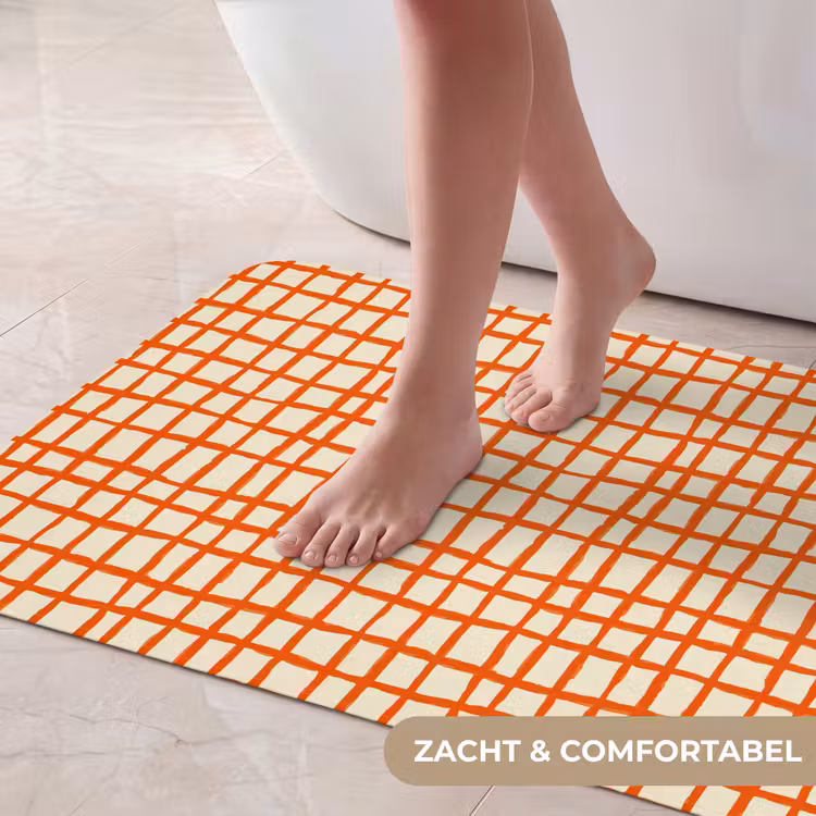 Badmat - Patroon - Lijnen - Oranje — 5