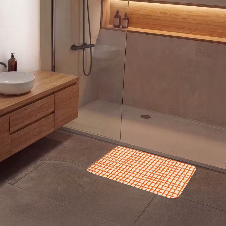 Badmat - Patroon - Lijnen - Oranje — 6