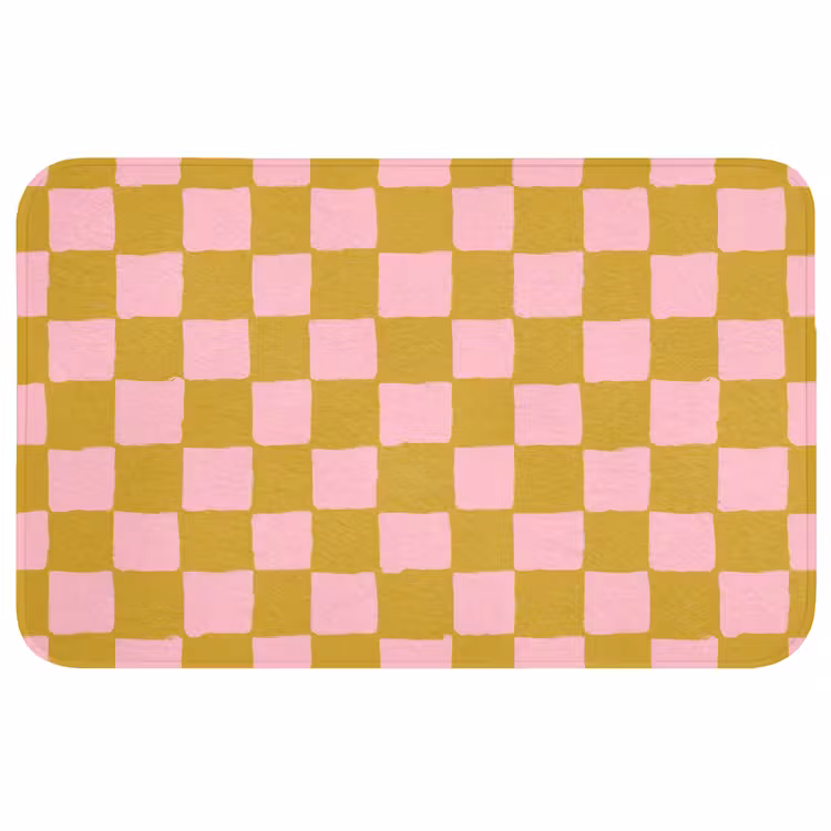Badmat - Patroon - Vierkant - Roze — 1
