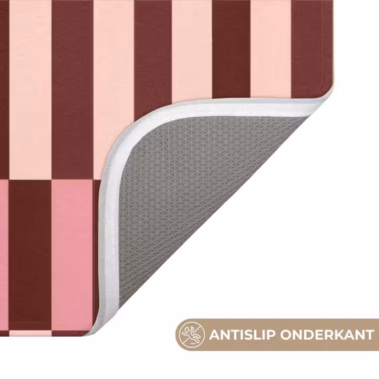 Badmat - Roze - Rood - Blokjes — 3