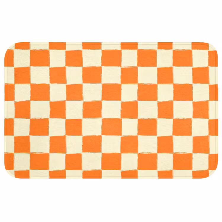 Badmat - Schaak - Patroon - Oranje — 1
