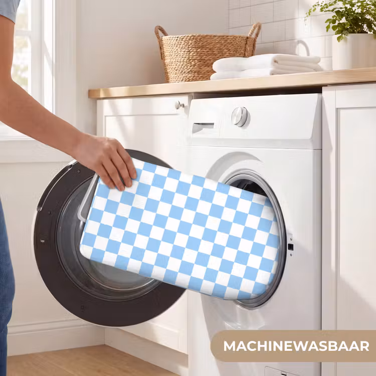 Badmat - Schaakbord - Klassiek - Blauw — 7