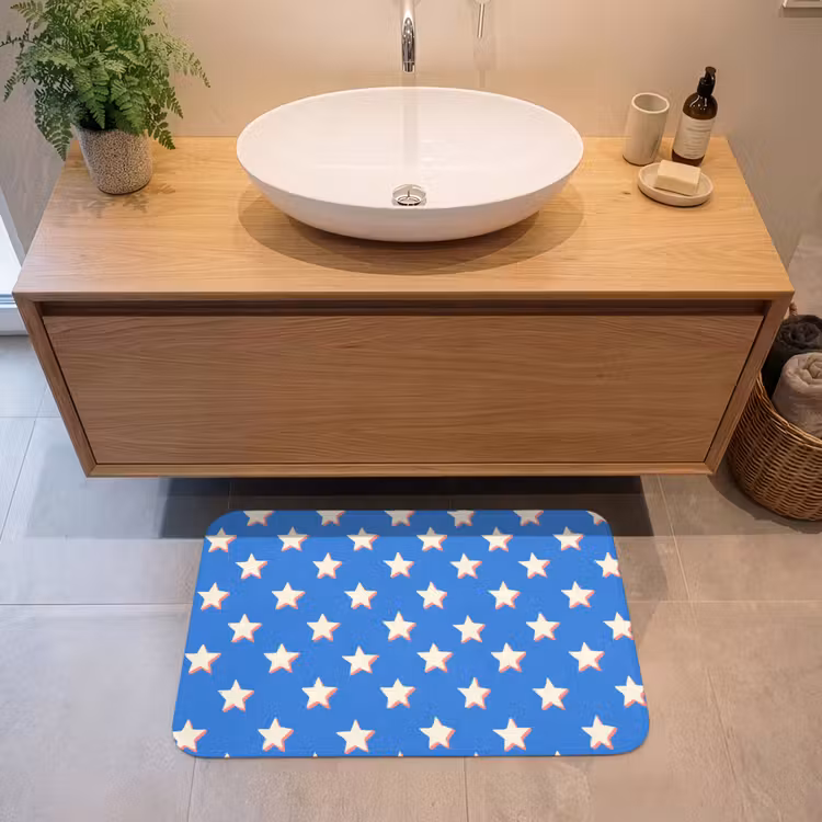 Badmat - Sterren - Patroon - Blauw — 2