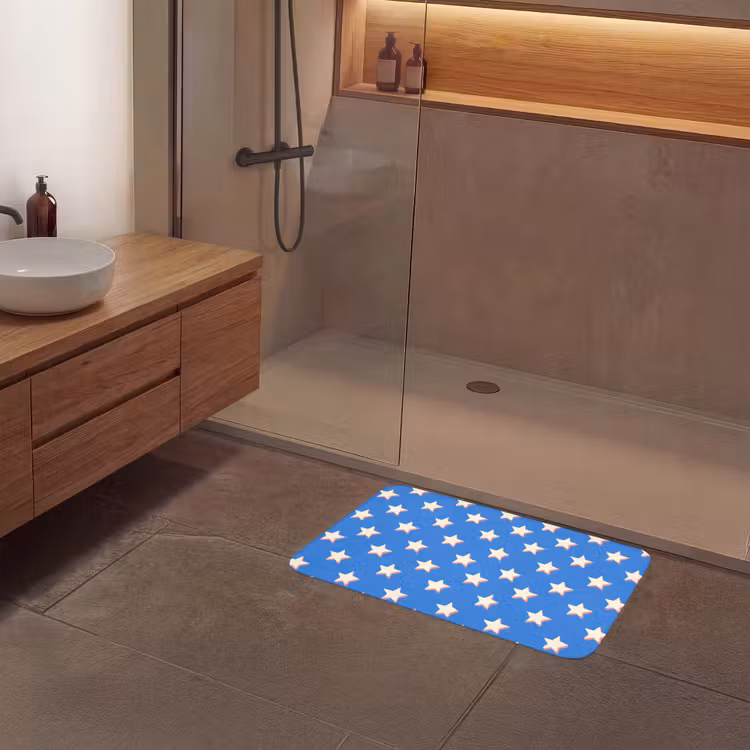 Badmat - Sterren - Patroon - Blauw — 6