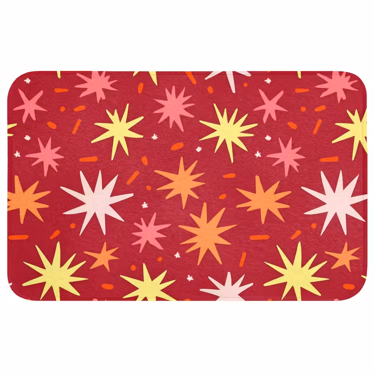 Badmat - Sterren - Speels - Rood — 1
