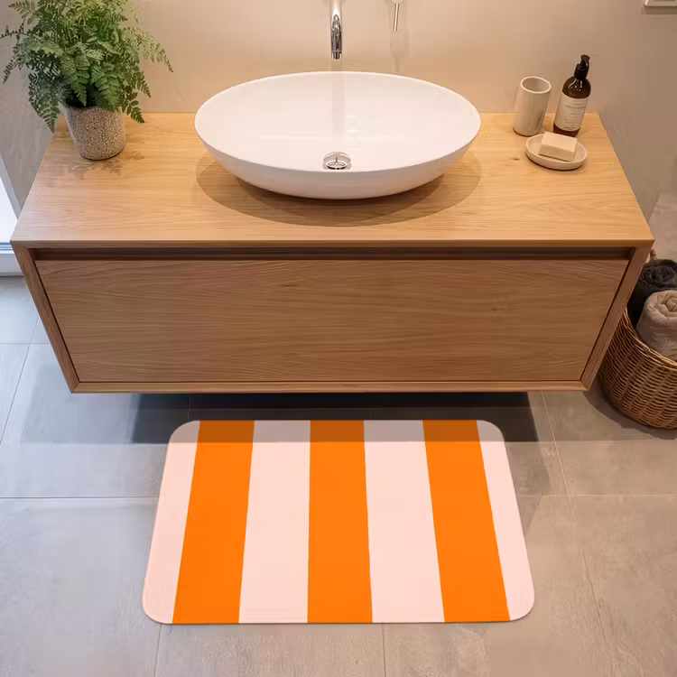 Badmat - Strepen - Modern - Oranje — 2