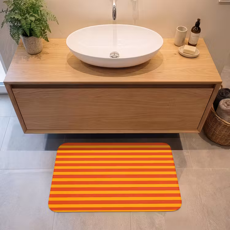 Badmat - Strepen - Patroon - Oranje — 2