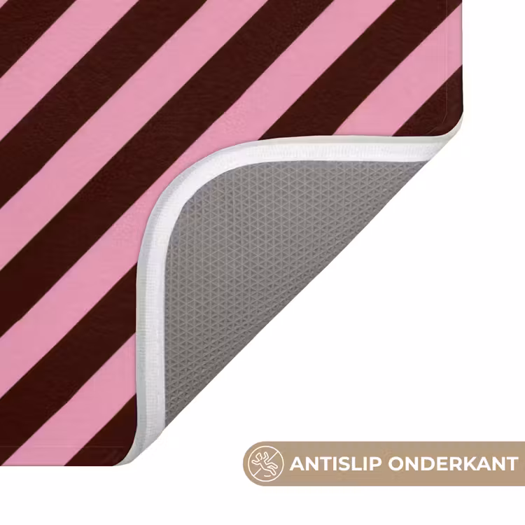 Badmat - Strepen - Roze - Bruin — 3