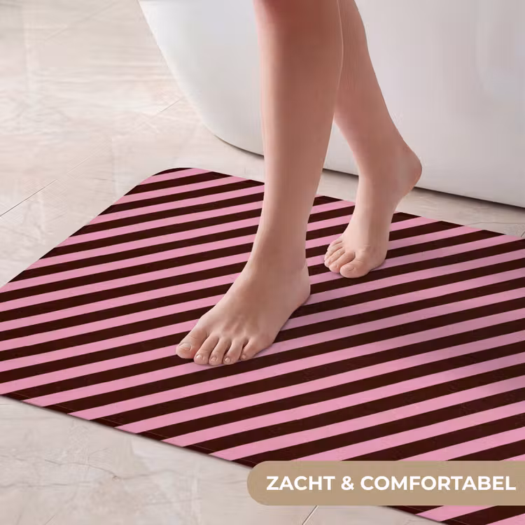 Badmat - Strepen - Roze - Bruin — 5