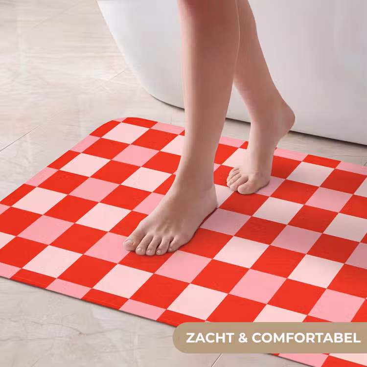 Badmat - Vierkant - Klassiek - Rood — 5