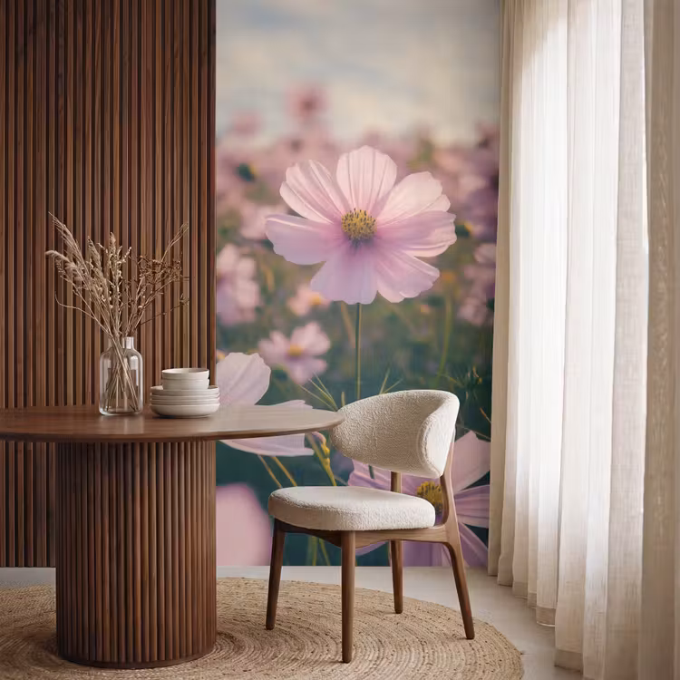 Behang - Bloemen - Paars - Wazig — 4