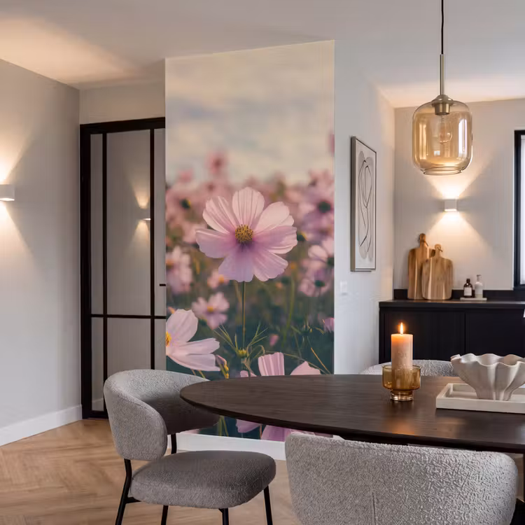 Behang - Bloemen - Paars - Wazig — 5
