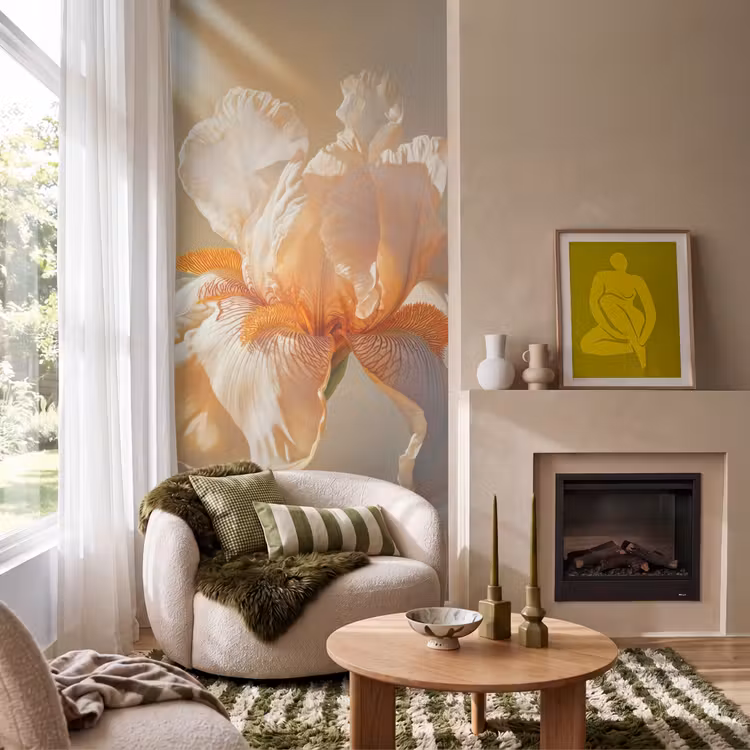 Behang - Close up - Oranje - Iris — 1