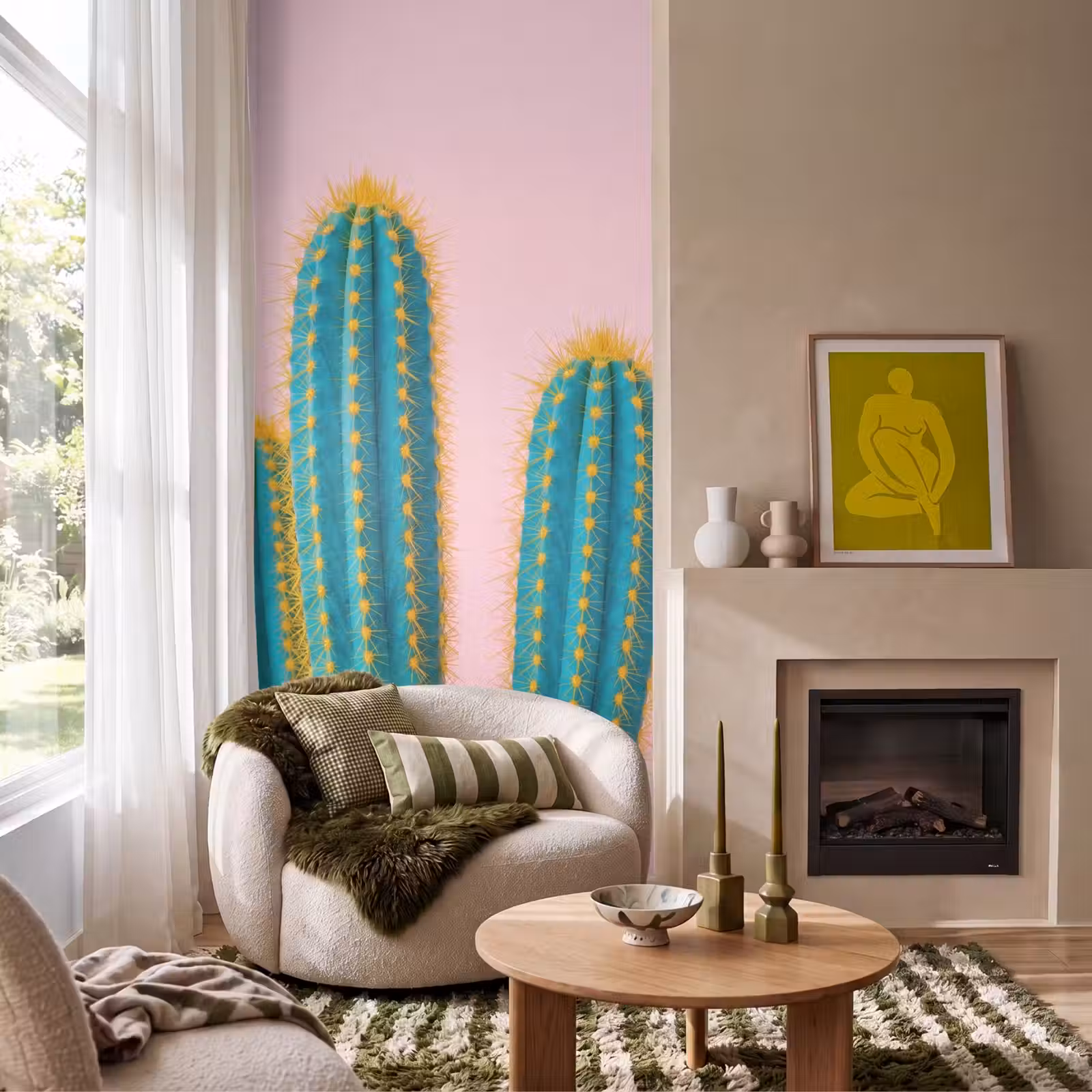 Behang - Cactussen - Modern - Pastel — 1