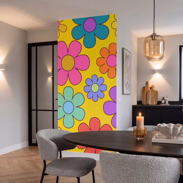 Behang - Bloemen - Illustratie - Kleurrijk — 5