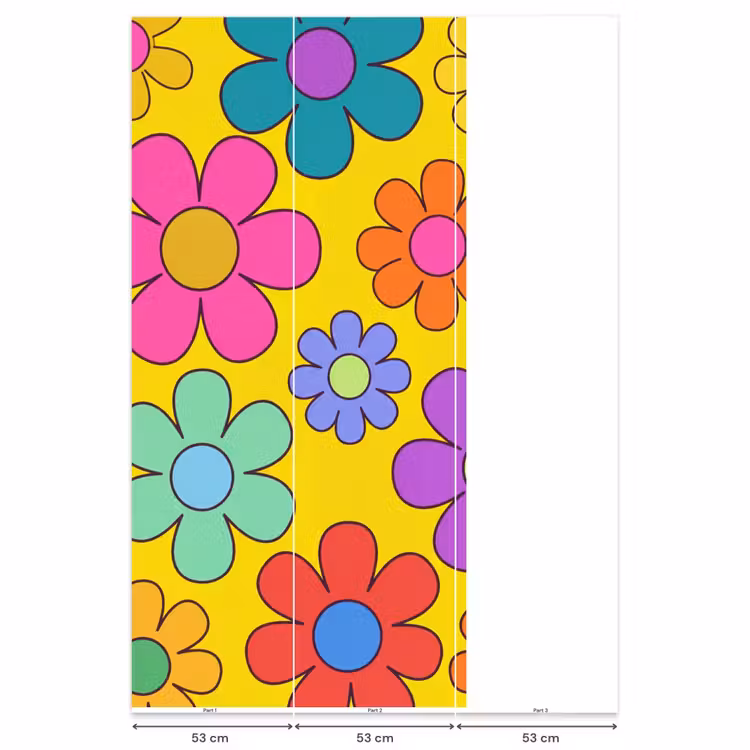 Behang - Bloemen - Illustratie - Kleurrijk — 6