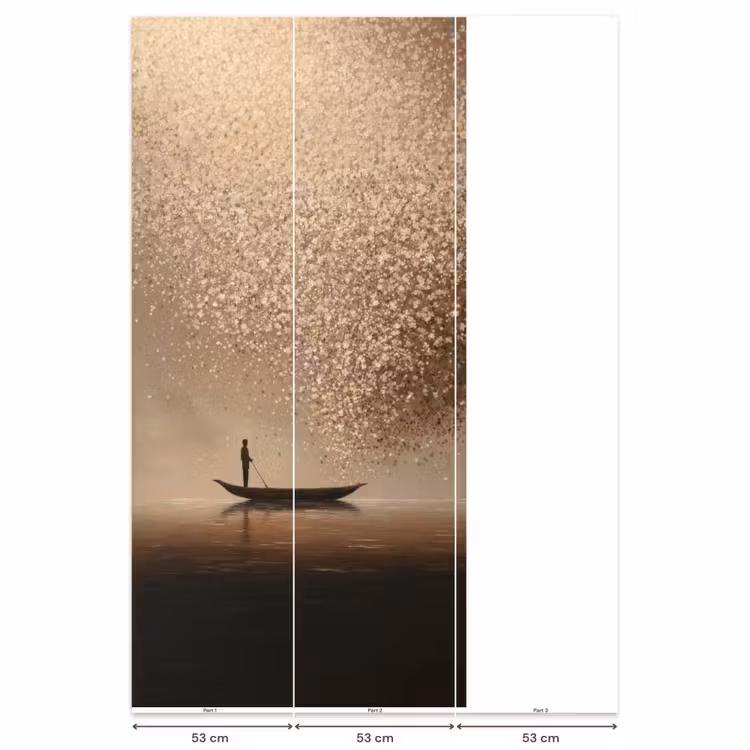 Behang - Bootje - Blaadjes - Goud - Water — 6