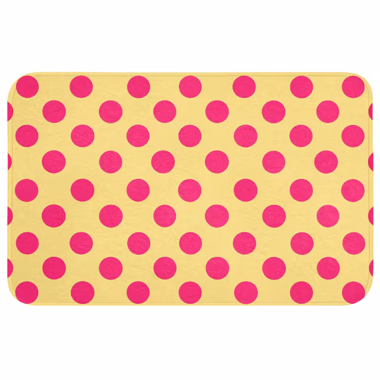 Badmat - Roze - Stippen - Geel — 1