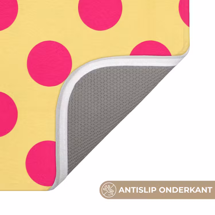 Badmat - Roze - Stippen - Geel — 3