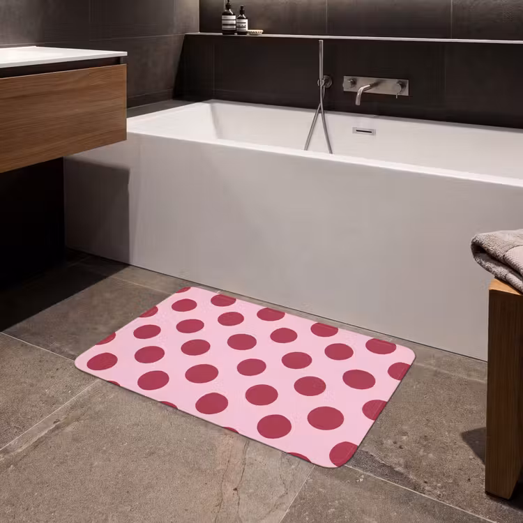 Badmat - Stippen - Patroon - Bordeaux — 4