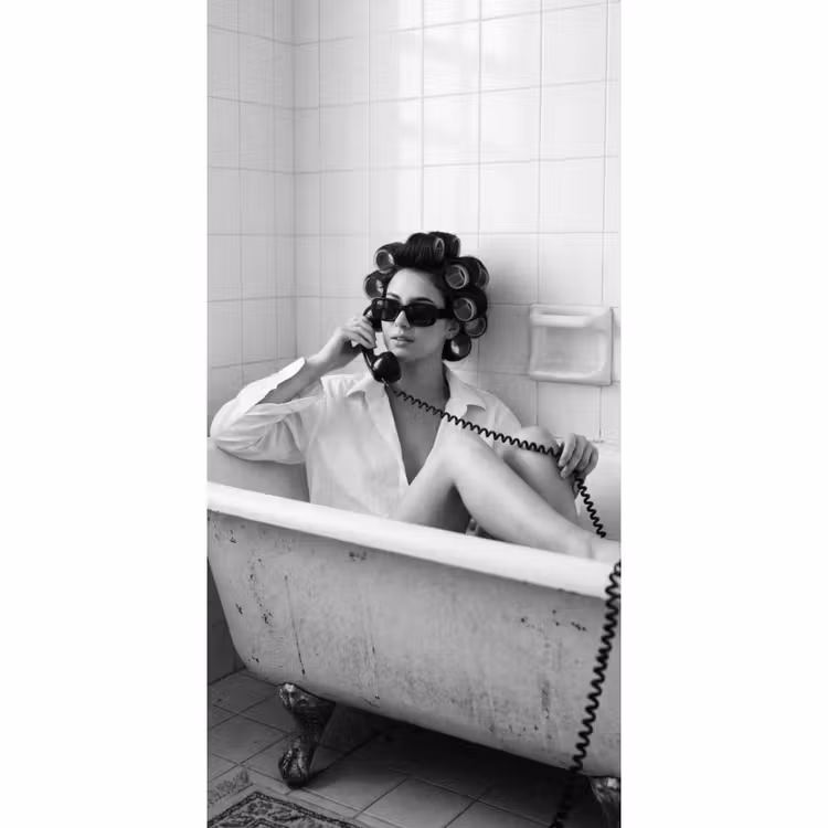 Behang - Bad - Vrouw - Zwart - Wit — 2