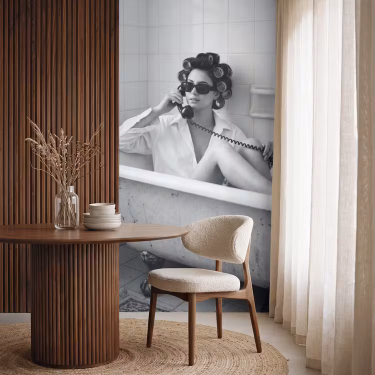 Behang - Bad - Vrouw - Zwart - Wit — 4