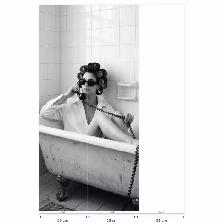 Behang - Bad - Vrouw - Zwart - Wit — 6