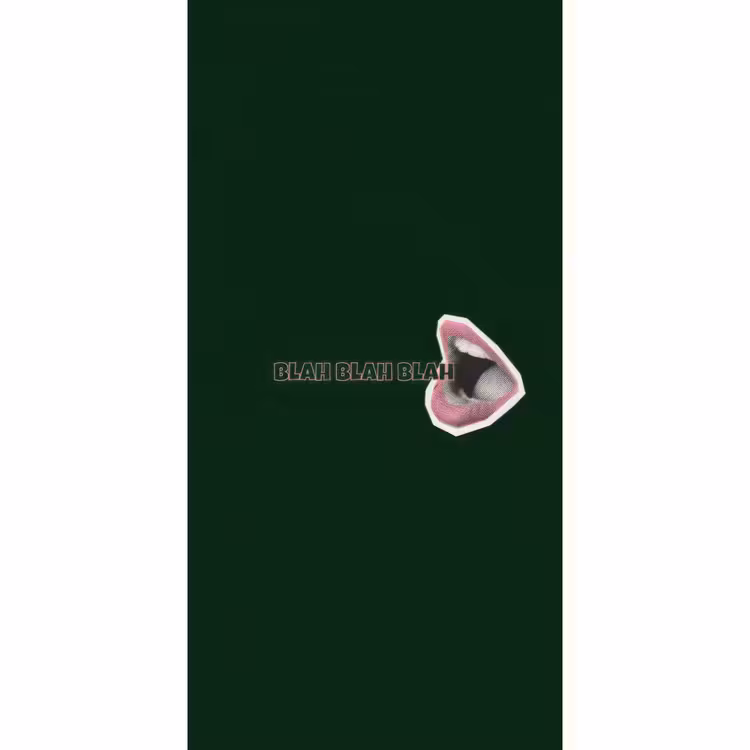 Behang - BLAH BLAH BLAH - Mond - Groen — 2