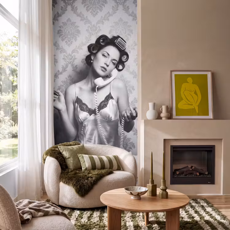 Behang - Chic - Vrouw - Zwart - Wit — 1