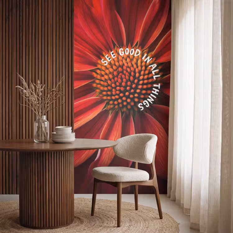 Behang - Close up - Bloem - Quote - Rood — 4