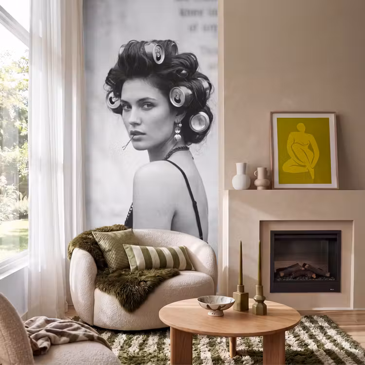 Behang - Edgy - Vrouw - Zwart - Wit — 1