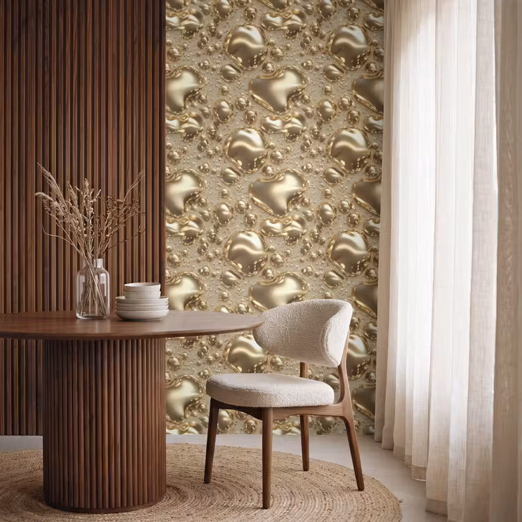 Behang - Druppels - Organisch - Goud — 4
