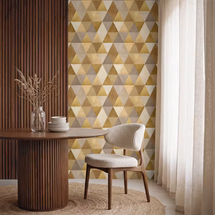 Behang - Geometrisch - Driehoek - Goud — 4