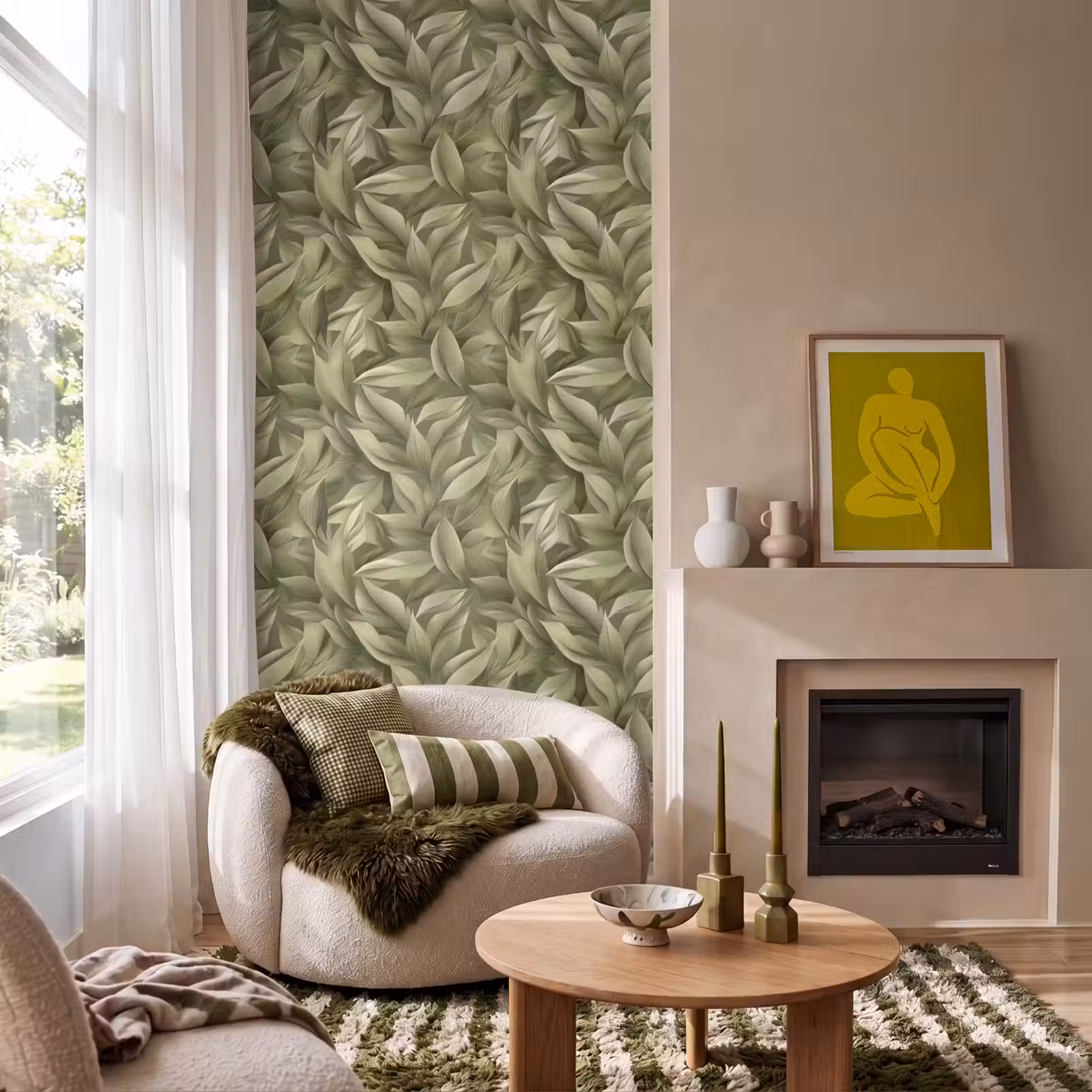 Behang - Bladeren - Modern - Groen — 1