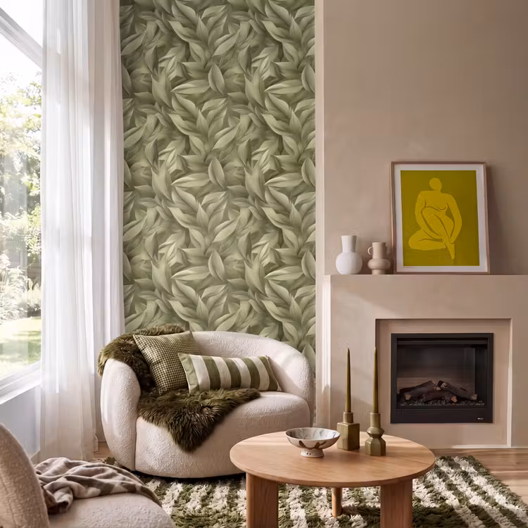 Behang - Bladeren - Modern - Groen — 1