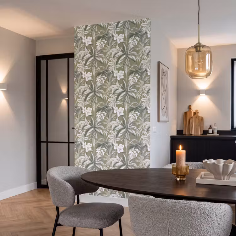 Behang - Botanisch - Bloemen - Groen — 5