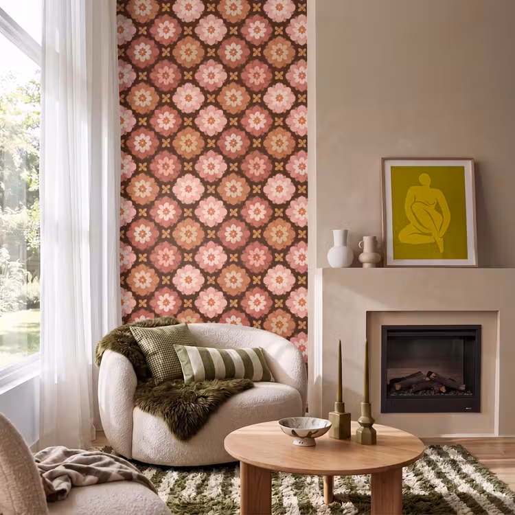 Behang - Geometrisch - Bloemen - Kleurrijk — 1