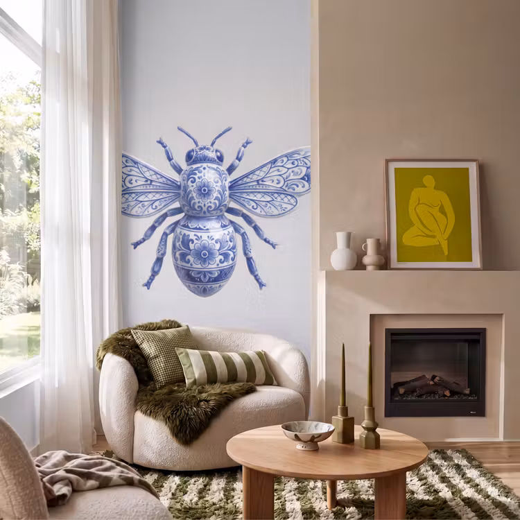 Behang - Bij - Modern - Delfts - Blauw — 1